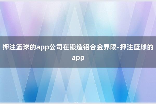 押注篮球的app公司在锻造铝合金界限-押注篮球的app