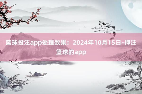 篮球投注app处理效果：2024年10月15日-押注篮球的app