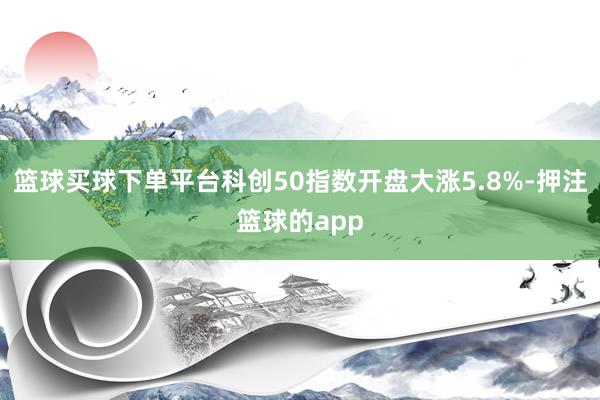 篮球买球下单平台科创50指数开盘大涨5.8%-押注篮球的app