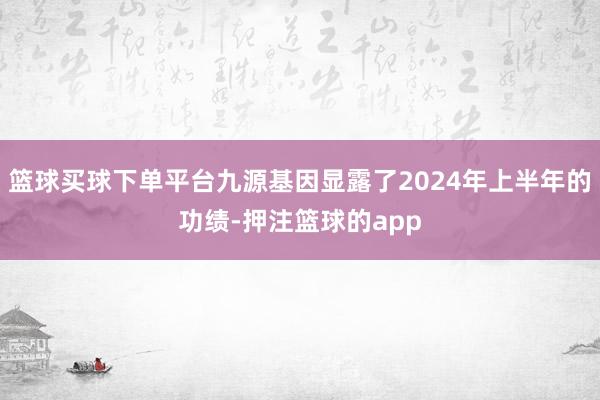 篮球买球下单平台九源基因显露了2024年上半年的功绩-押注篮球的app