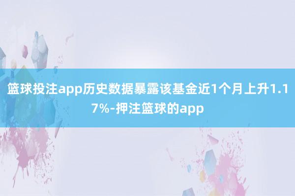 篮球投注app历史数据暴露该基金近1个月上升1.17%-押注篮球的app