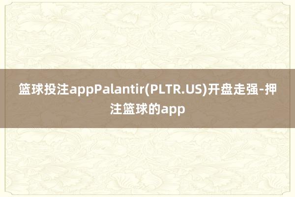 篮球投注appPalantir(PLTR.US)开盘走强-押注篮球的app