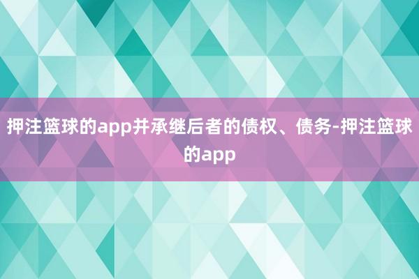 押注篮球的app并承继后者的债权、债务-押注篮球的app