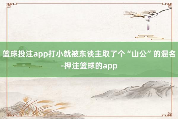 篮球投注app打小就被东谈主取了个“山公”的混名-押注篮球的app