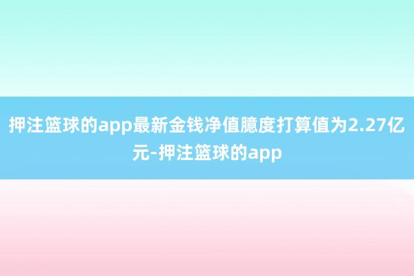 押注篮球的app最新金钱净值臆度打算值为2.27亿元-押注篮球的app