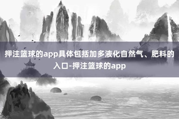 押注篮球的app具体包括加多液化自然气、肥料的入口-押注篮球的app